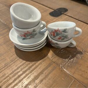 Vintage Porcelain Doll Teacup Saucers